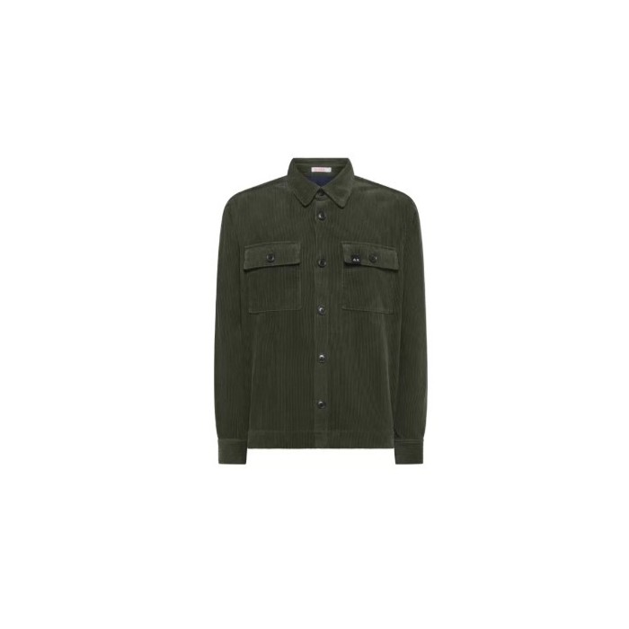 Sun68 - S44111 -  giacca camicia veluto verde scuro