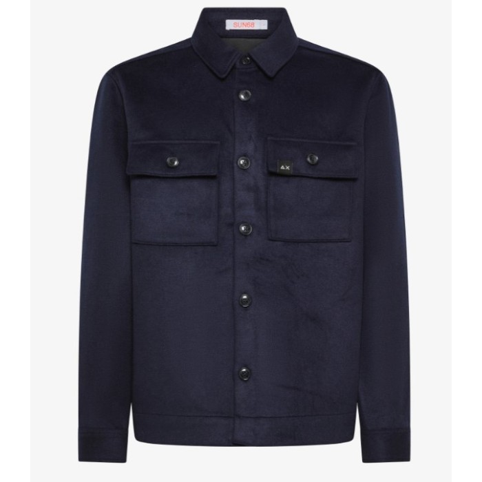 Sun68 - S44110 -  giacca camicia panno blu