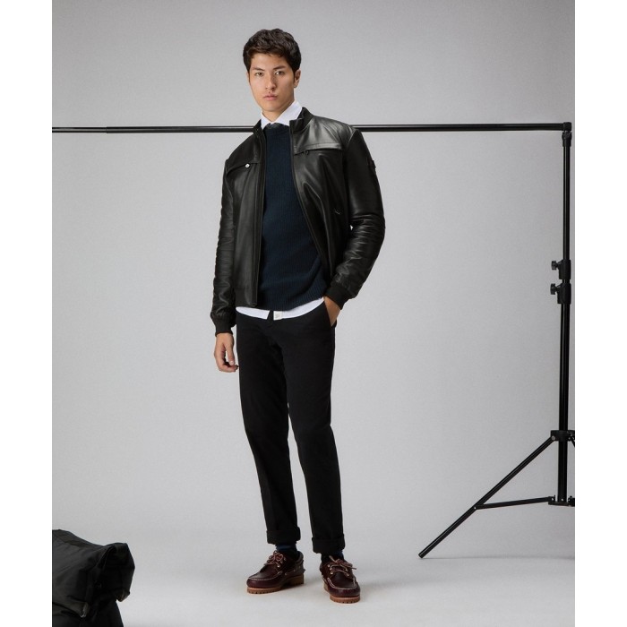 Tirenna Uomo Abbigliamento: Peuterey Sands Leather Ws 08 giubbino nero