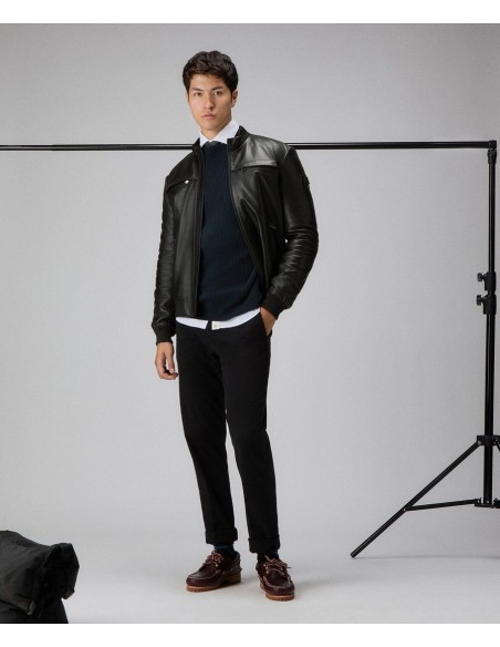 Tirenna Uomo Abbigliamento: Peuterey Sands Leather Ws 08 giubbino nero