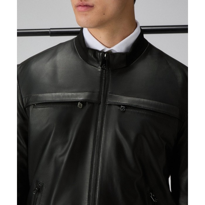 Tirenna Uomo Abbigliamento: Peuterey Sands Leather Ws 08 giubbino nero