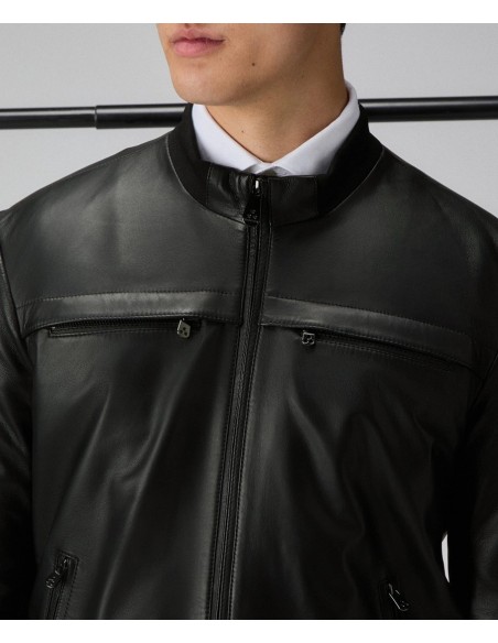 Tirenna Uomo Abbigliamento: Peuterey Sands Leather Ws 08 giubbino nero