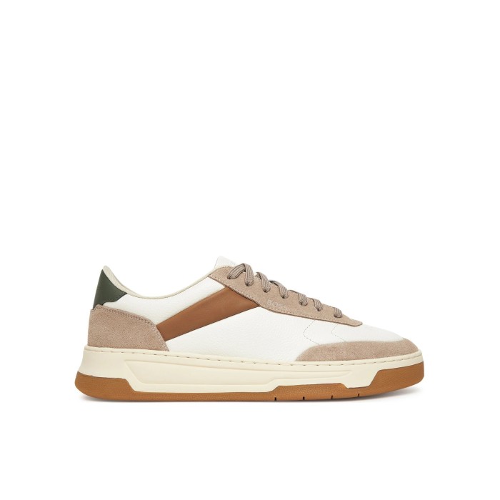 Tirenna Uomo Abbigliamento: Boss Sneakers Baltimore Bianco Beige