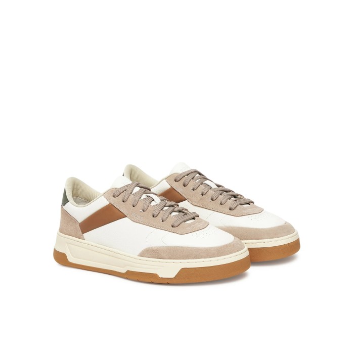 Tirenna Uomo Abbigliamento: Boss Sneakers Baltimore Bianco Beige
