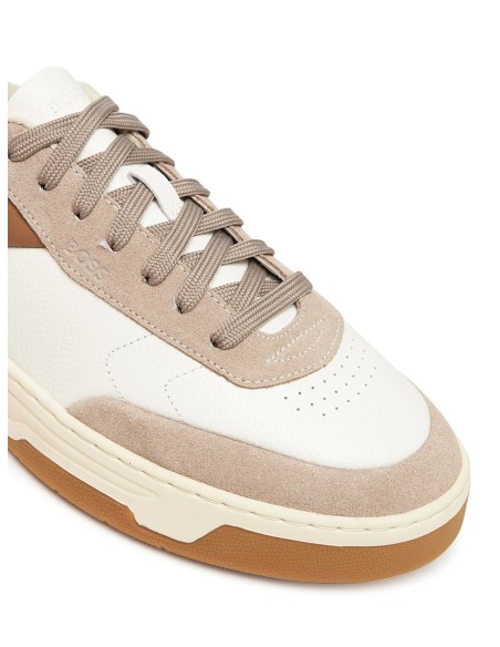 Tirenna Uomo Abbigliamento: Boss Sneakers Baltimore Bianco Beige