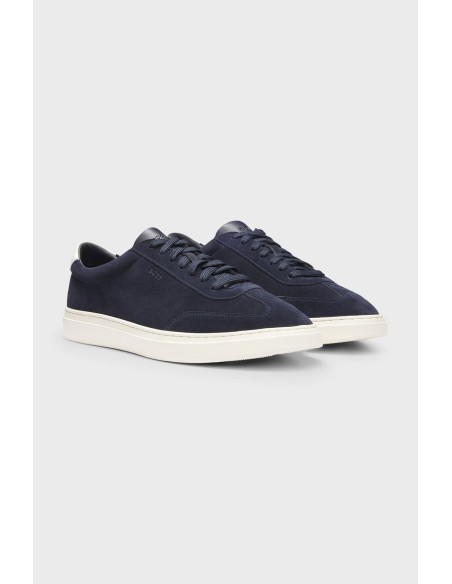 Tirenna Uomo Abbigliamento: Boss Sneakers in pelle scamosciata blu