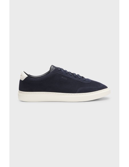 Tirenna Uomo Abbigliamento: Boss Sneakers in pelle scamosciata blu