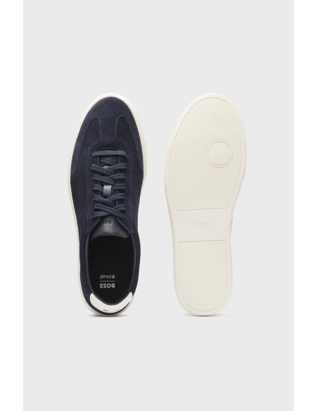 Tirenna Uomo Abbigliamento: Boss Sneakers in pelle scamosciata blu