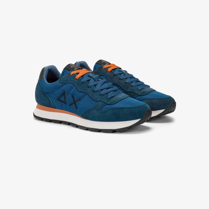 Tirenna Uomo Abbigliamento:Sun68 sneaker Tom in nylon e suede petrolio 2