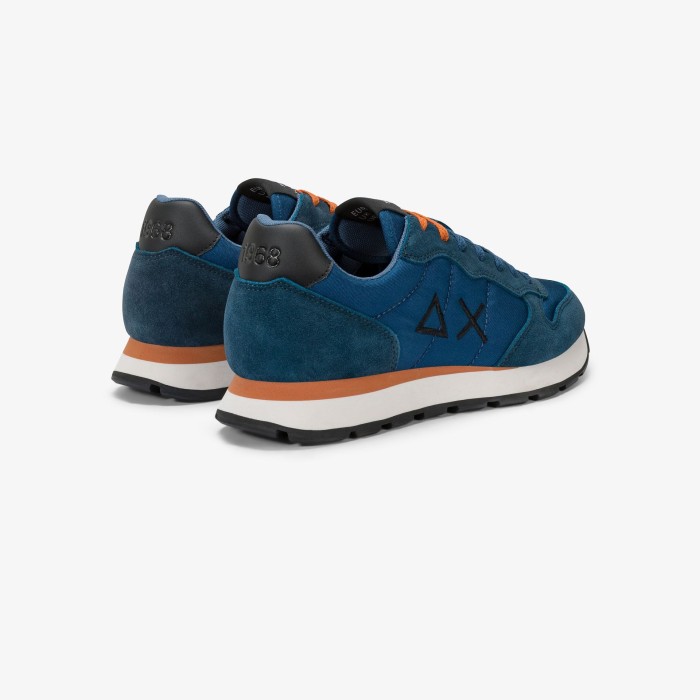 Tirenna Uomo Abbigliamento:Sun68 sneaker Tom in nylon e suede petrolio