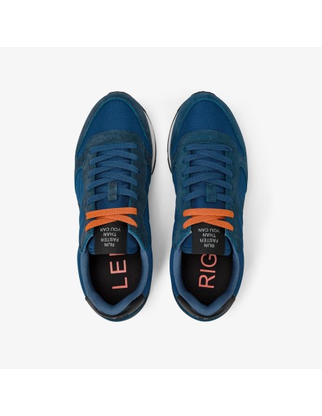 Tirenna Uomo Abbigliamento:Sun68 sneaker Tom in nylon e suede petrolio