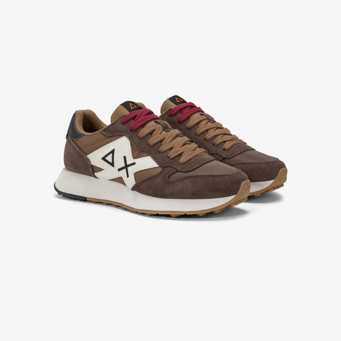 Tirenna Uomo Abbigliamento:Sun68 sneaker Jaki Bicolor in nylon marrone 2