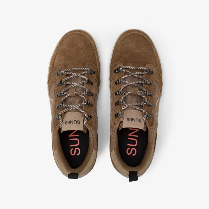 Tirenna Uomo Abbigliamento: Sun68 sneaker Genius Solid in nylon volpe