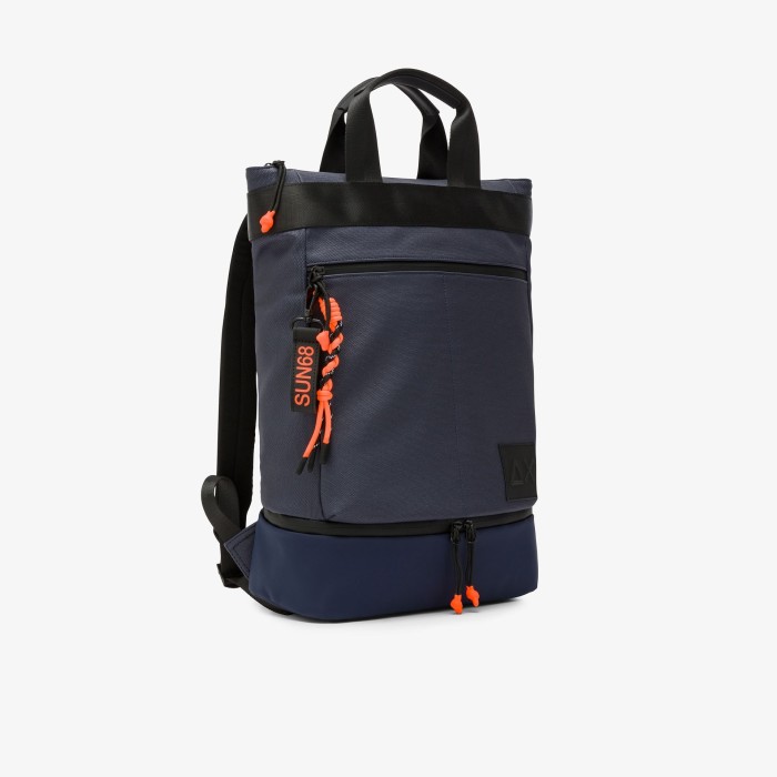 Tirenna Uomo Abbigliamento: Sun68 zaino porta laptop in PU navy blue