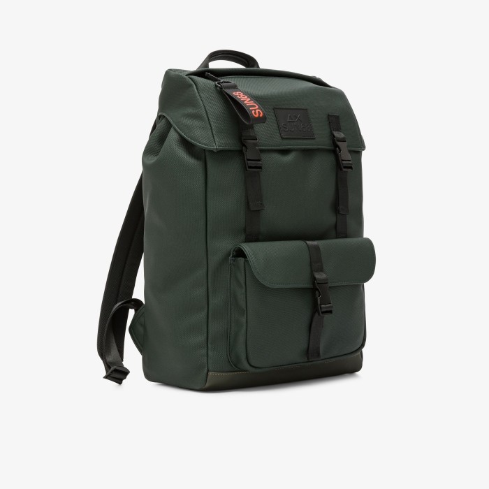 Tirenna Uomo Abbigliamento: Sun68 zaino Everyday in PU verde scuro 2