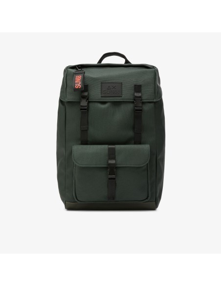 Tirenna Uomo Abbigliamento: Sun68 zaino Everyday in PU verde scuro