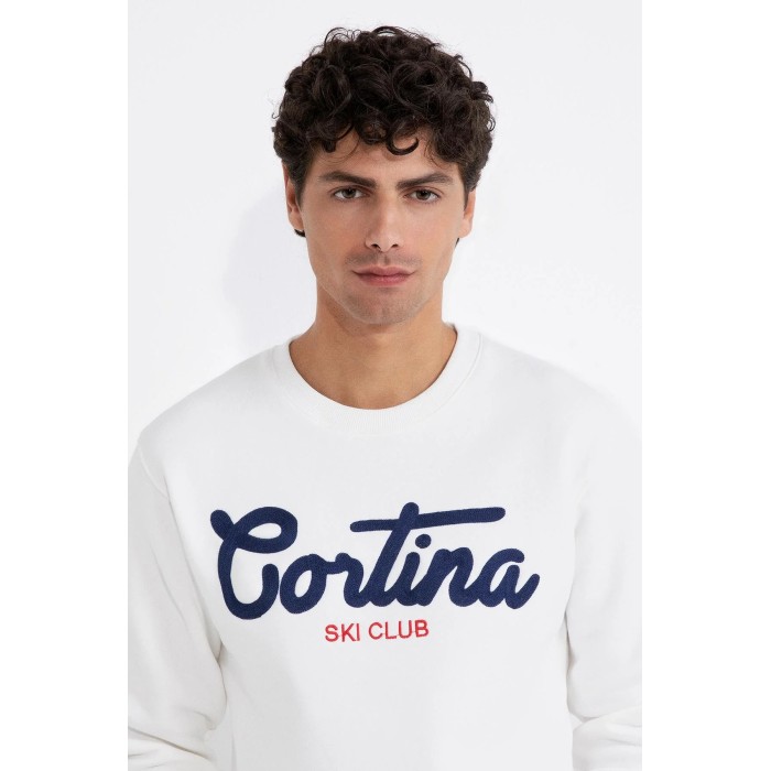Tirenna Uomo Abbigliamento: Superculture felpa girocollo bianco 2