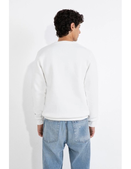 Tirenna Uomo Abbigliamento: Superculture felpa girocollo bianco