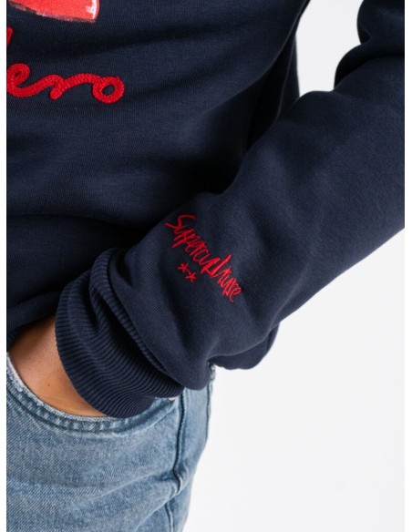 Tirenna Uomo Abbigliamento: Superculture felpa girocollo blu