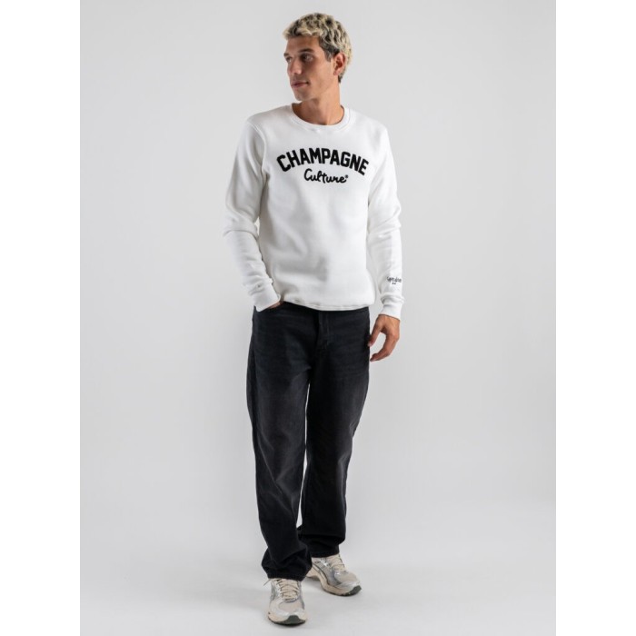 Tirenna Uomo Abbigliamento: Superculture felpa girocollo bianco