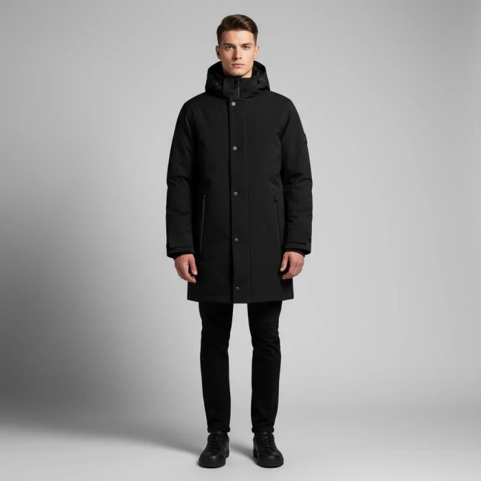 Tirenna Uomo Abbigliamento: Markup Long Parka c/capp. blu 3 layers