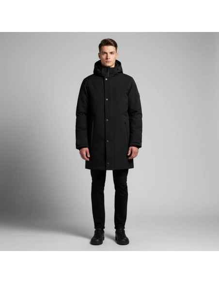 Tirenna Uomo Abbigliamento: Markup Long Parka c/capp. blu 3 layers