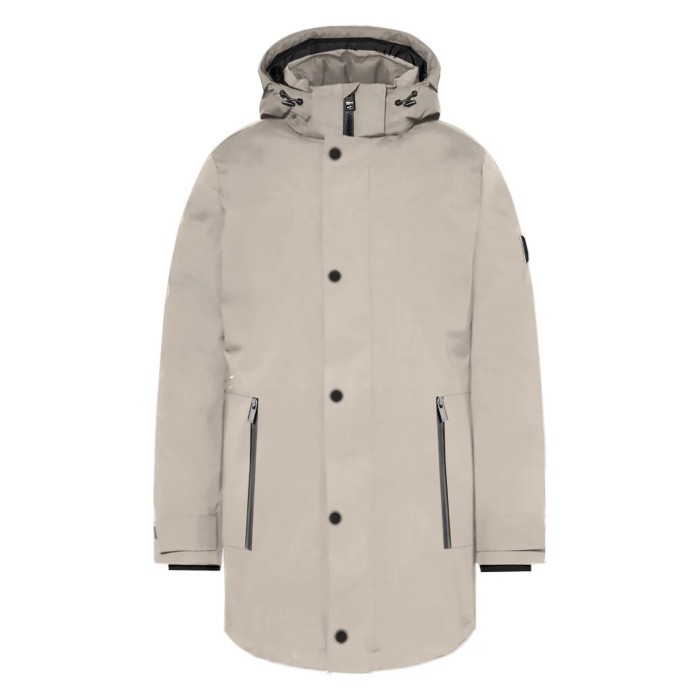 Tirenna Uomo Abbigliamento: Markup Long Parka c/capp. beige 3 layers