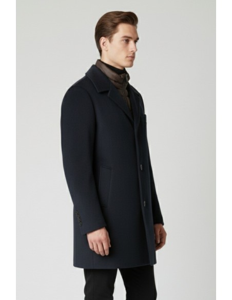 Tirenna Uomo Abbigliamento: Markup cappotto c/pettorina blu