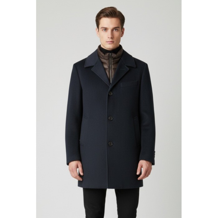 Tirenna Uomo Abbigliamento: Markup cappotto c/pettorina blu