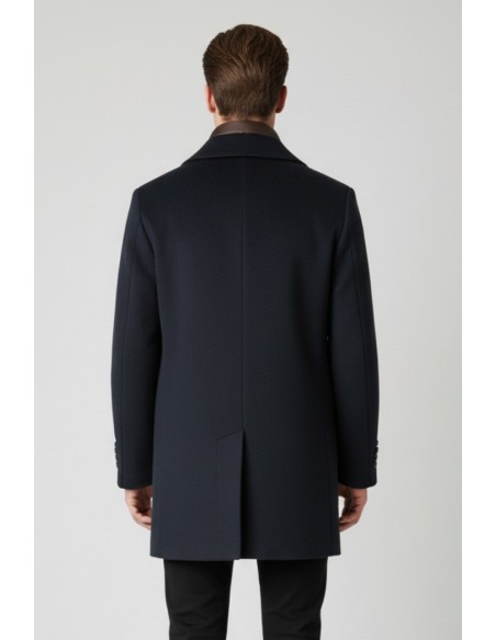 Tirenna Uomo Abbigliamento: Markup cappotto c/pettorina blu