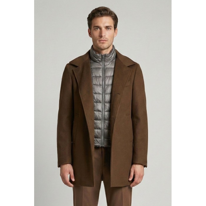 Tirenna Uomo Abbigliamento: Markup cappotto c/pettorina moro 2