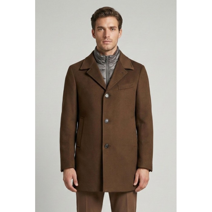 Tirenna Uomo Abbigliamento: Markup cappotto c/pettorina moro