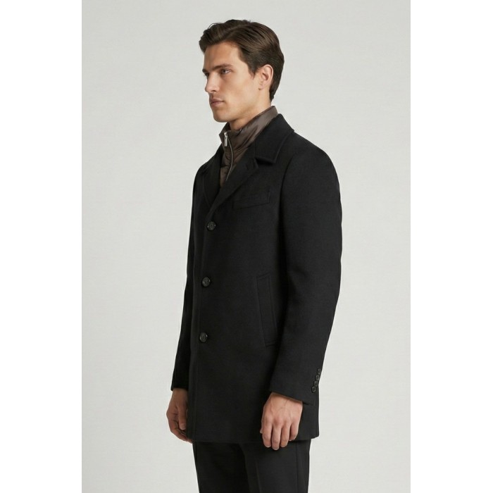 Tirenna Uomo Abbigliamento: Markup cappotto c/pettorina nero