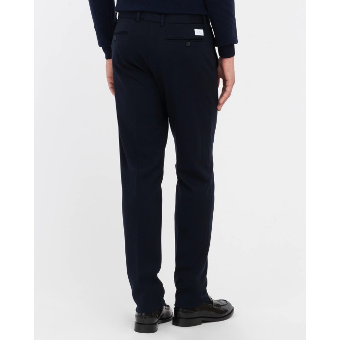 Tirenna: Manuel ritz pantalone jersey punto milano stretch blu P1858MC