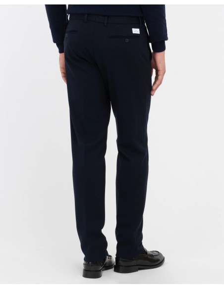 Tirenna: Manuel ritz pantalone jersey punto milano stretch blu P1858MC