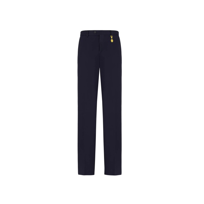 Tirenna: Manuel ritz pantalone jersey punto milano stretch blu P1858MC