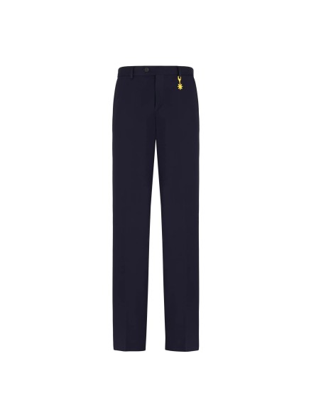 Tirenna: Manuel ritz pantalone jersey punto milano stretch blu P1858MC