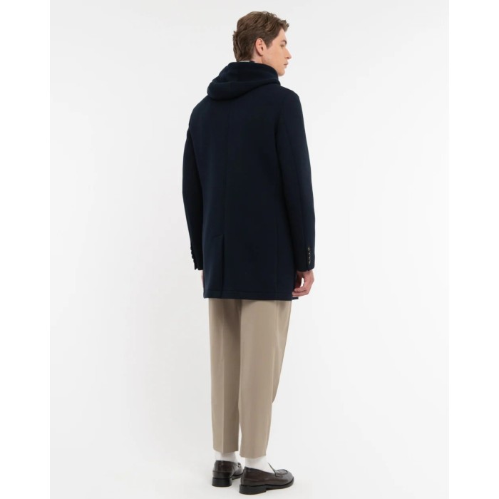 Tirenna: Manuel ritz giaccone con cappuccio jersey neoprene blu H8407C