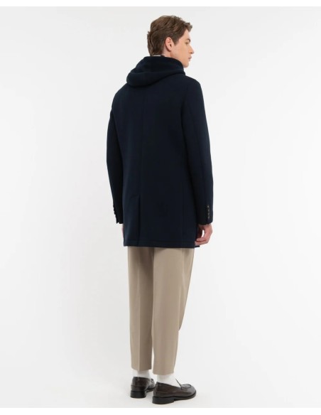 Tirenna: Manuel ritz giaccone con cappuccio jersey neoprene blu H8407C