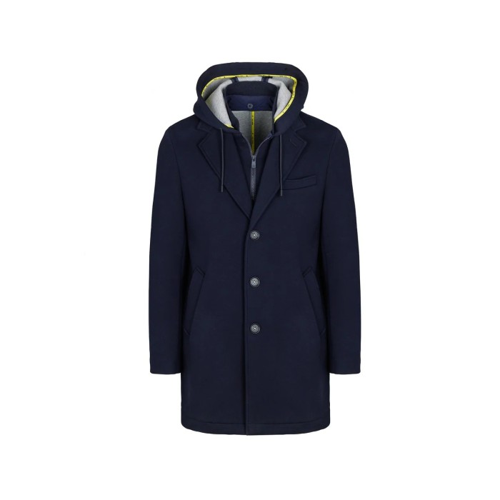 Tirenna: Manuel ritz giaccone con cappuccio jersey neoprene blu H8407C