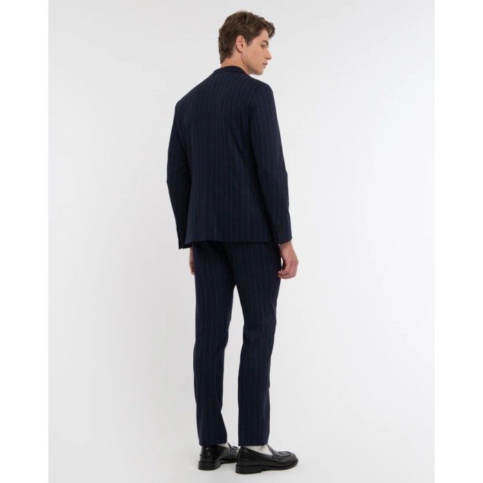 Tirenna: Manuel ritz abito slim regimental blu gessato A3728MC